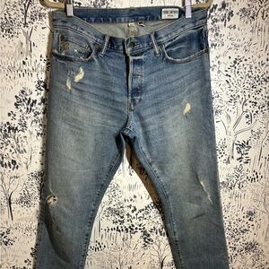 Men’s Todd Snyder New York Red Selvedge Denim Blue Jeans relaxed fit med blue